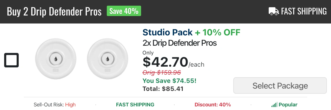 Double Drip Defender Pro 40% Off Discount Package