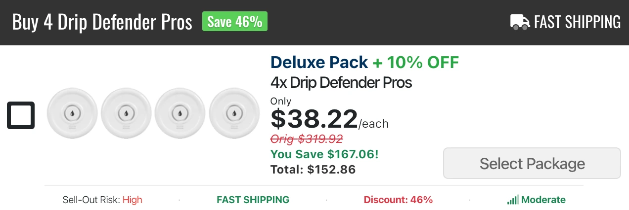 Four Drip Defender Pro 46% Off Discount Package