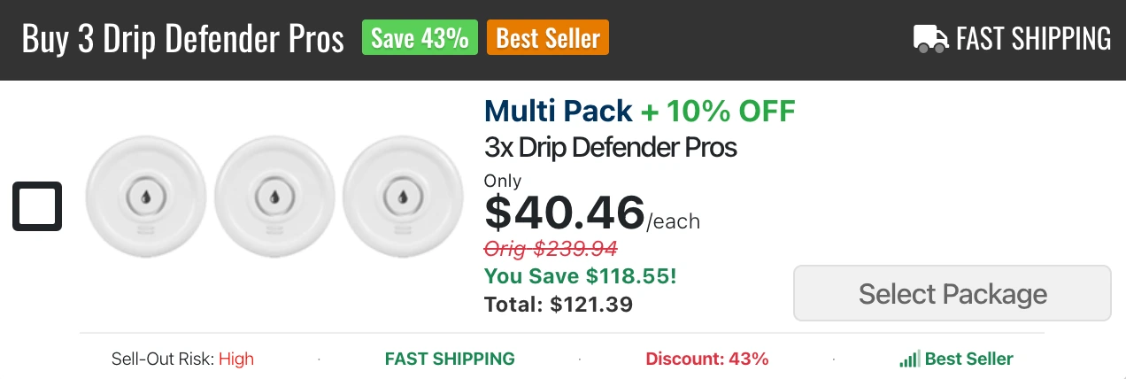 Triple Drip Defender Pro Best Seller 43% Off Discount Package
